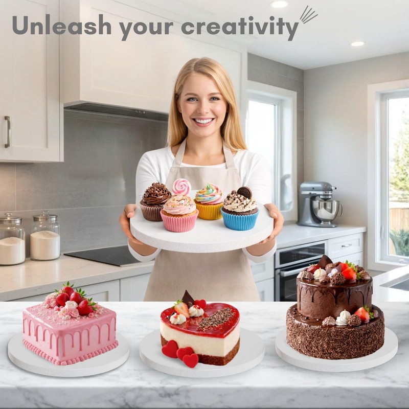 6-Pack 10 Inch Cake Drum Reversible – Sturdy 1/2” Thick, Fully Greaseproof Du... gallery