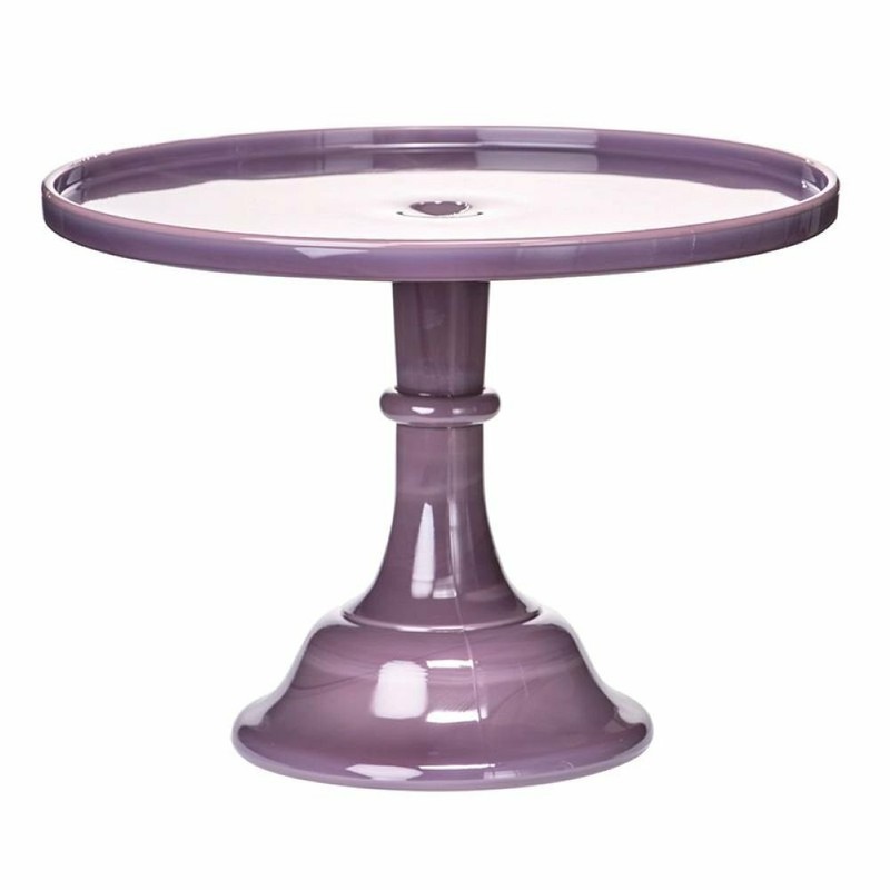 Mosser Glass 12″ Cake Plate | Egg Plant