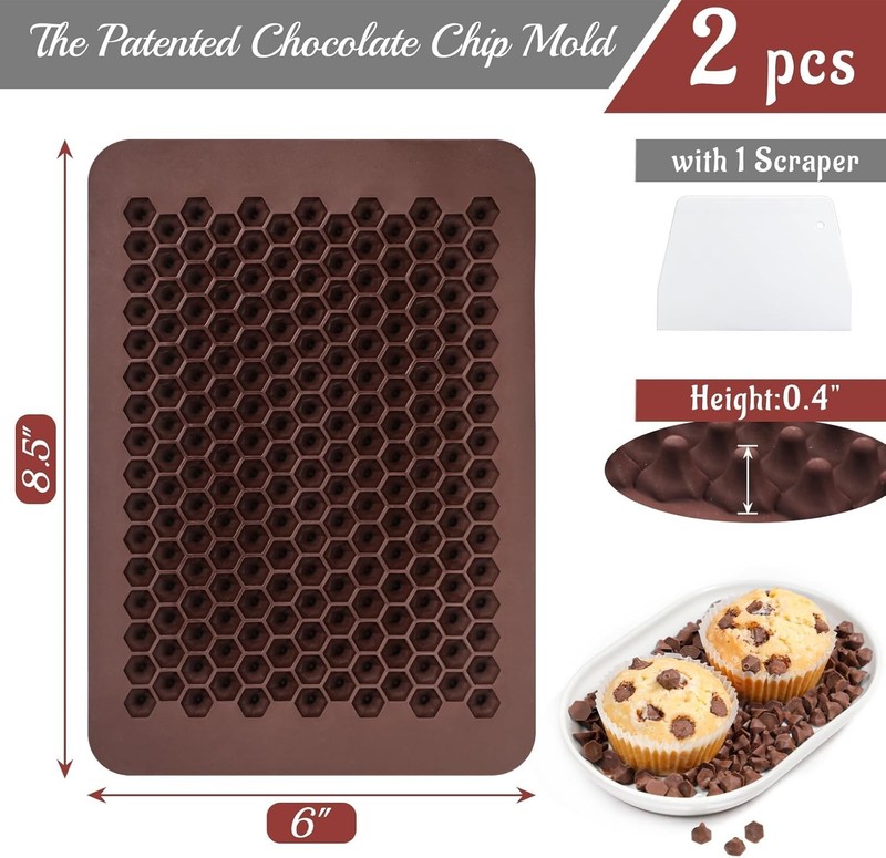 Chocolate Chip Mold 202 Cavity Silicone Mini Candy Molds LFGB 2 Pack gallery