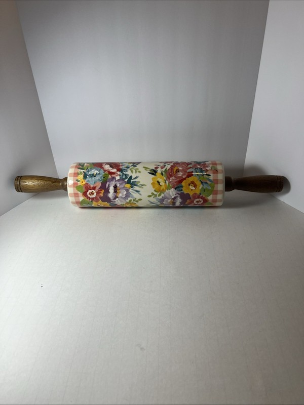 Pioneer Woman Sweet Romance Blossoms Ceramic Rolling Pin With Wooden Handles gallery