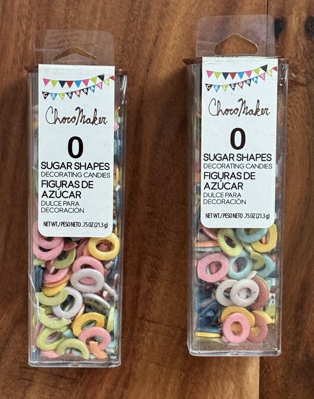 ChocoMaker Number 0 Sugar Shapes (Edible Bakery Sprinkles) .75 Oz 2 Packs
