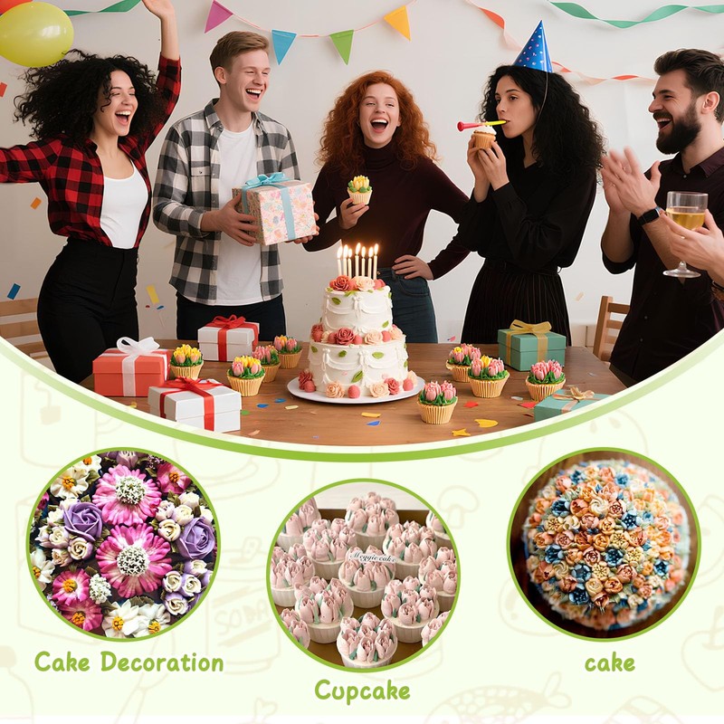 7 Pcs Russian Piping Tips Flower Frosting Piping Decorating Tips for Cake gallery
