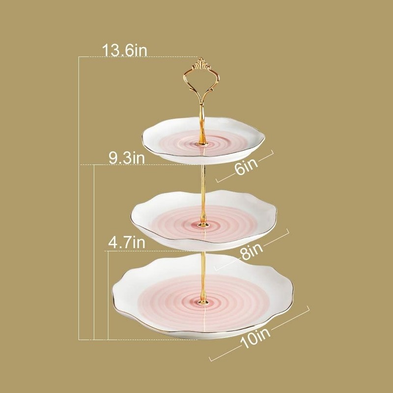 3 Tier Ceramic Cake Stand,Dessert Stand,Cupcake Stand,Tea Party Pastry Servin... gallery