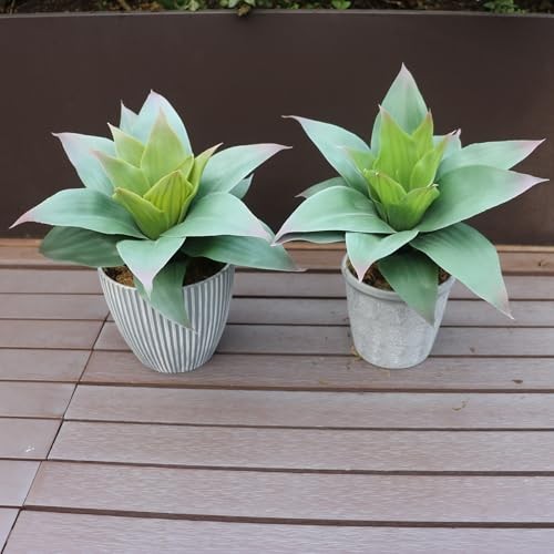 2 Pcs Large Agave Plants Artificial Succulents Fake Succulents Unpotted Green gallery