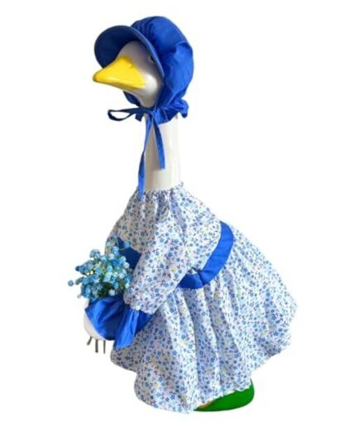 Spring Porch Goose Lady Outfits with Artificial Flowers – 23″ Floral Dress