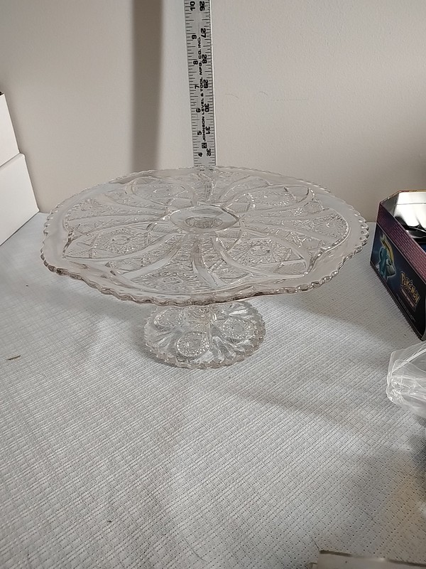 Crystal Cake Dish 4.5″ Beautiful Design 9.75 Diameter