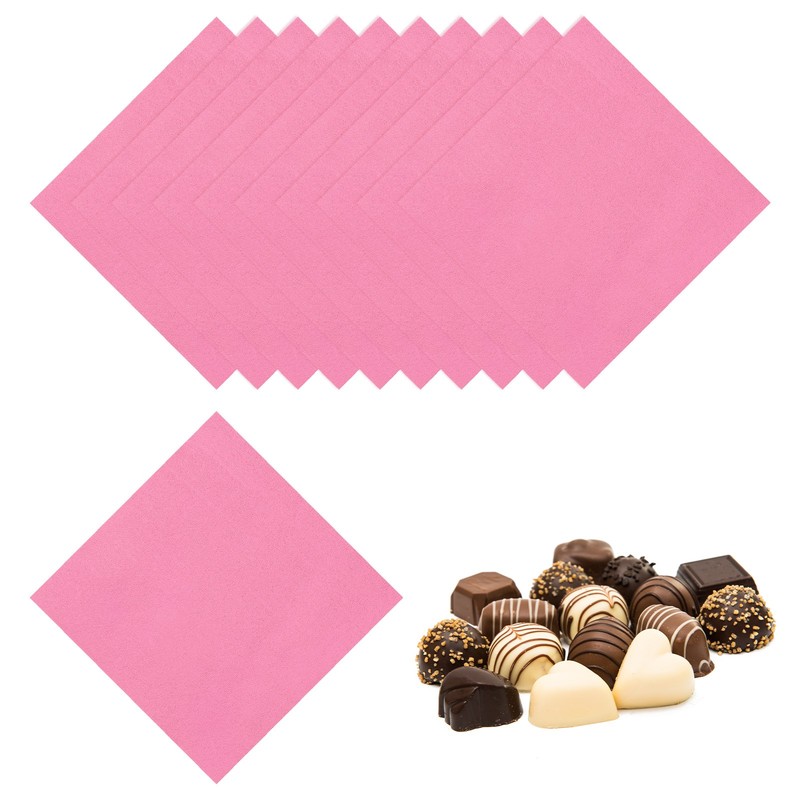 100 Pcs Candy Foil Wrapper, 4.7 x 4.7″ Chocolate Wrapper, Pink (Orange Peel)