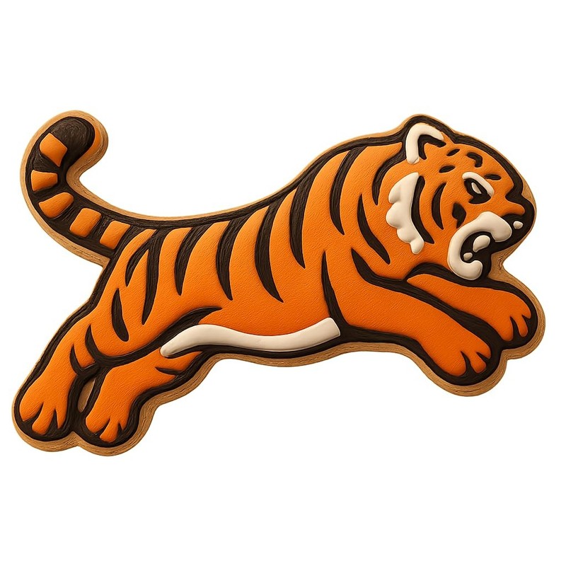 Leaping Tiger Cookie Cutter & Stamp, Fondant & Clay - 4x2 gallery