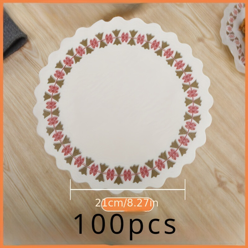 100x Floral Round Fried Food Pads Doilies Paper Lace Placemats Disposable Safety gallery