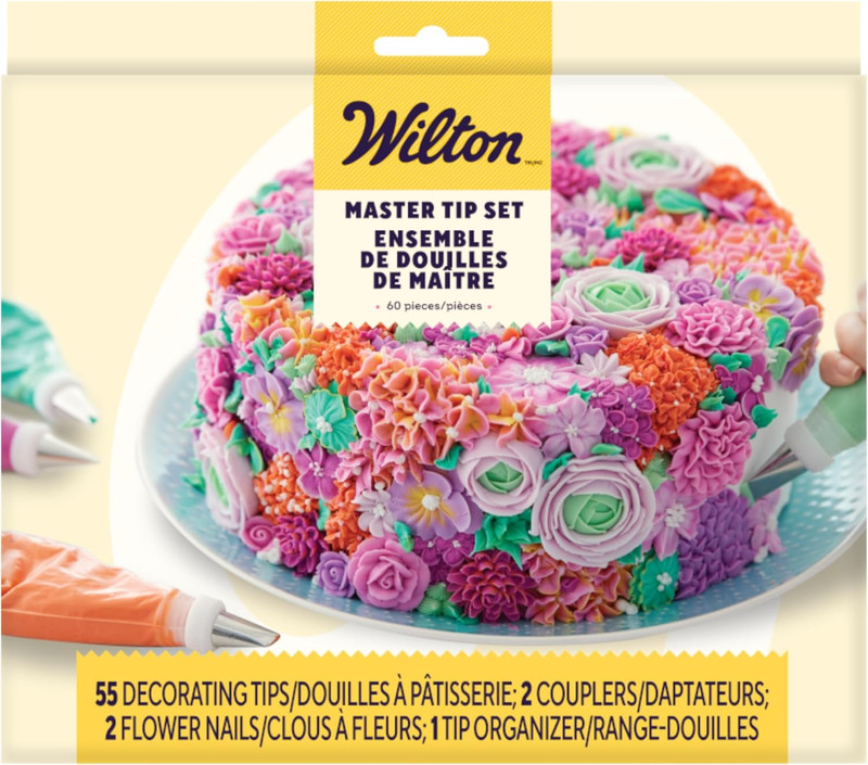 Deluxe 55-Piece Cake Decorating Set with Stainless Steel Piping Tips & Case
