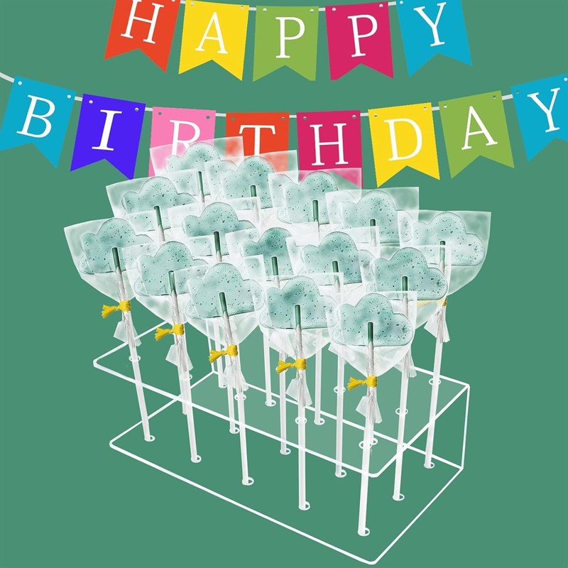 Versatile Acrylic Cake Pop Stand Set for Events - 2 Holders & 300 Accessories gallery