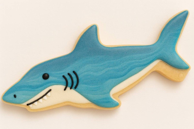 Shark 4.5'' Cookie Cutter Metal Ocean Beach Zoo Birthday Party Made in the USA gallery
