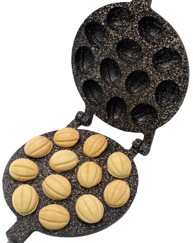Walnut Cookie Maker 12 halves nonstick coating granite stone Cookies Pastry gallery