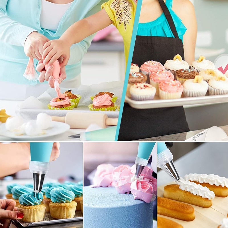 122Pcs Piping Bags and Tips Set, 100pcs 12 Inch Disposable Piping Bags, 16 In... gallery