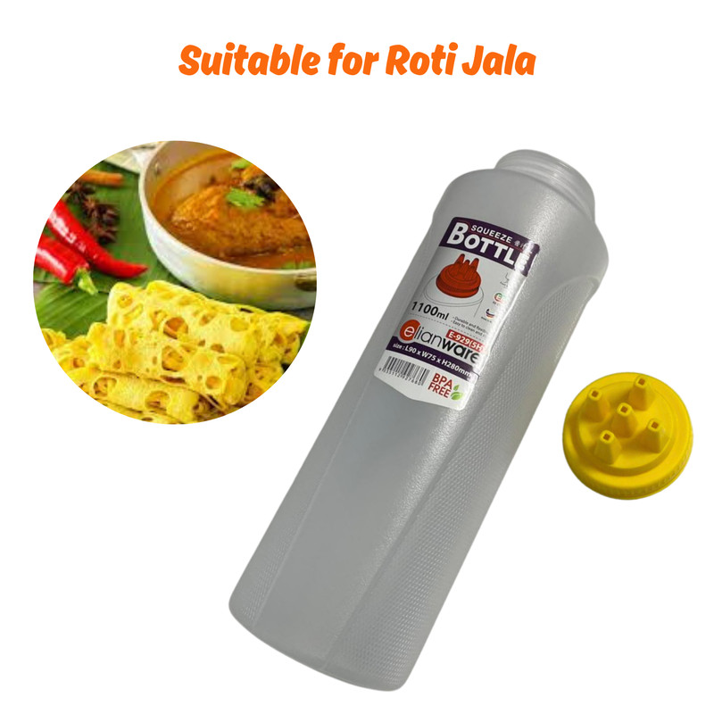 Roti Jala Squeeze Bottle Tube Kuih Mould 1100ml 5 Hole Nozzle gallery