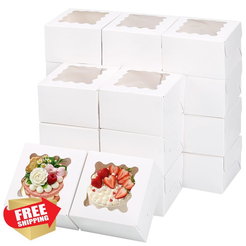 TOMNK 100pc 4x4x2.5in Cake Boxes