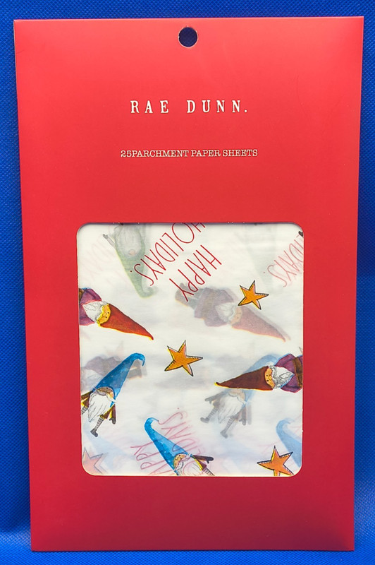 Rae Dunn Christmas Gnomes Parchment Paper 25 Sheets 9″x13″ Pre-Cut RHDPBP01 NWT
