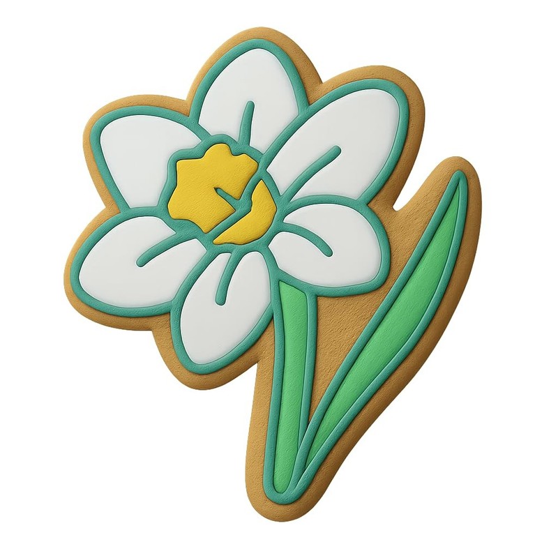 Curved Petal Daffodil Cookie Cutter & Stamp – 4×3.5 Fun Kitchen Baking