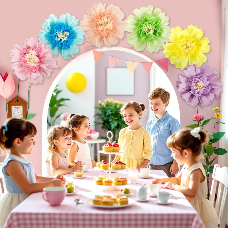 Sunbeauty Pastel Paper Flowers 6Pcs Large Tissue Paper Flowers Decoration For gallery