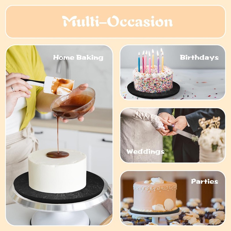 12 Inch Cake Drums,Black Cake Boards 12 Inch Round(4-Pack),1/2 Inch Thick Cak... gallery