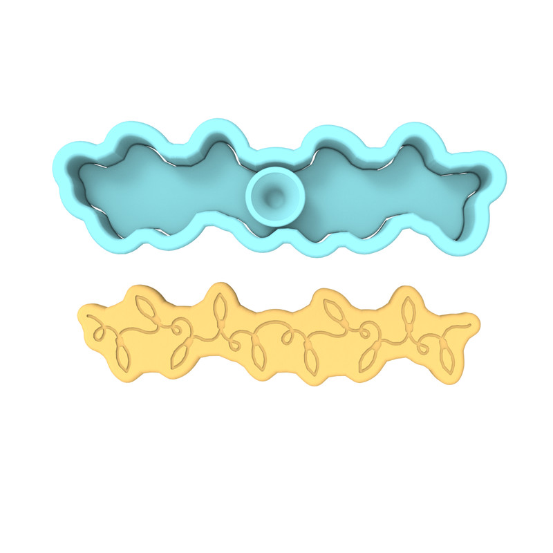 Christmas Lights Wide Cookie Cutter & Stamp | Holiday Xmas Light Winter Strand gallery