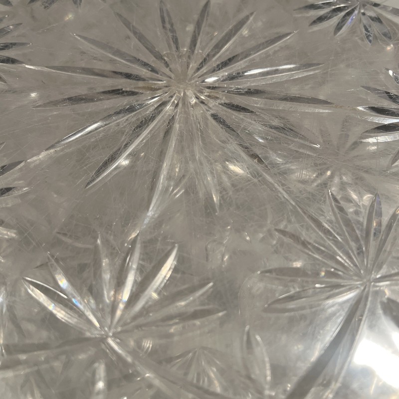 Vintage Mid Century Acrylic Cake Carrier Plate Display Stand Faux Crystal 1950s gallery
