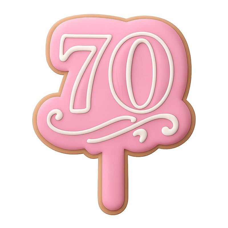 Cake Topper 70th Birthday Cookie Cutter & Stamp, Fondant & Clay - 2.8x4 gallery