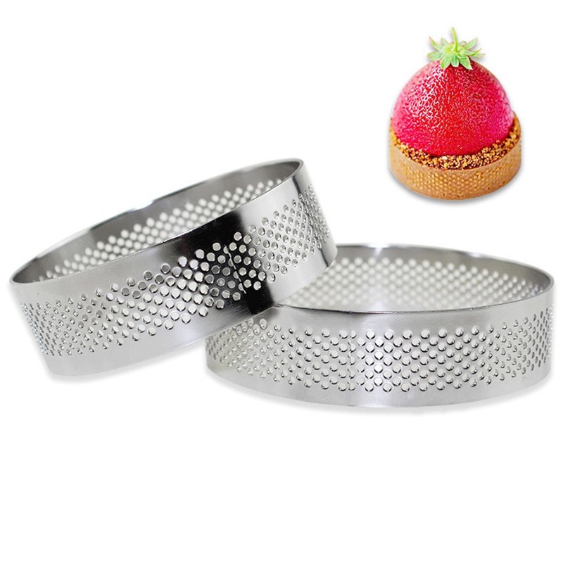 circle baking Pastry Round Perforated Tart Rings For Baking gallery