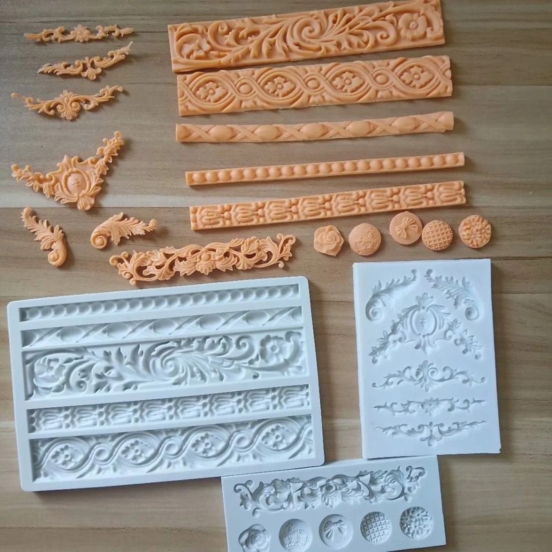 European vintage relief pattern silicone baking mold 3D Lace butterfly Totem... gallery