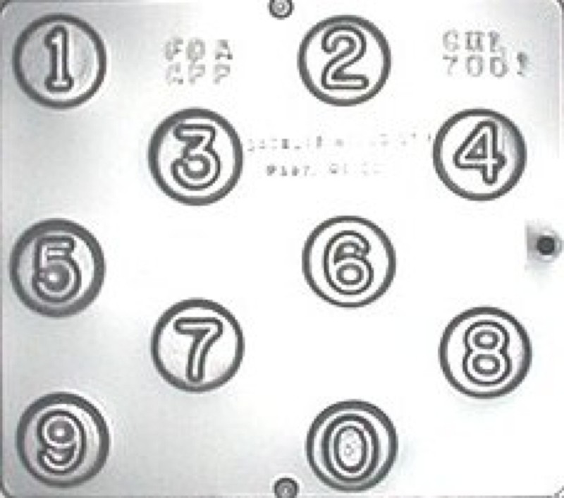 Numbers on 1 1/2" Circle Chocolate Candy Mold 7001 NEW gallery