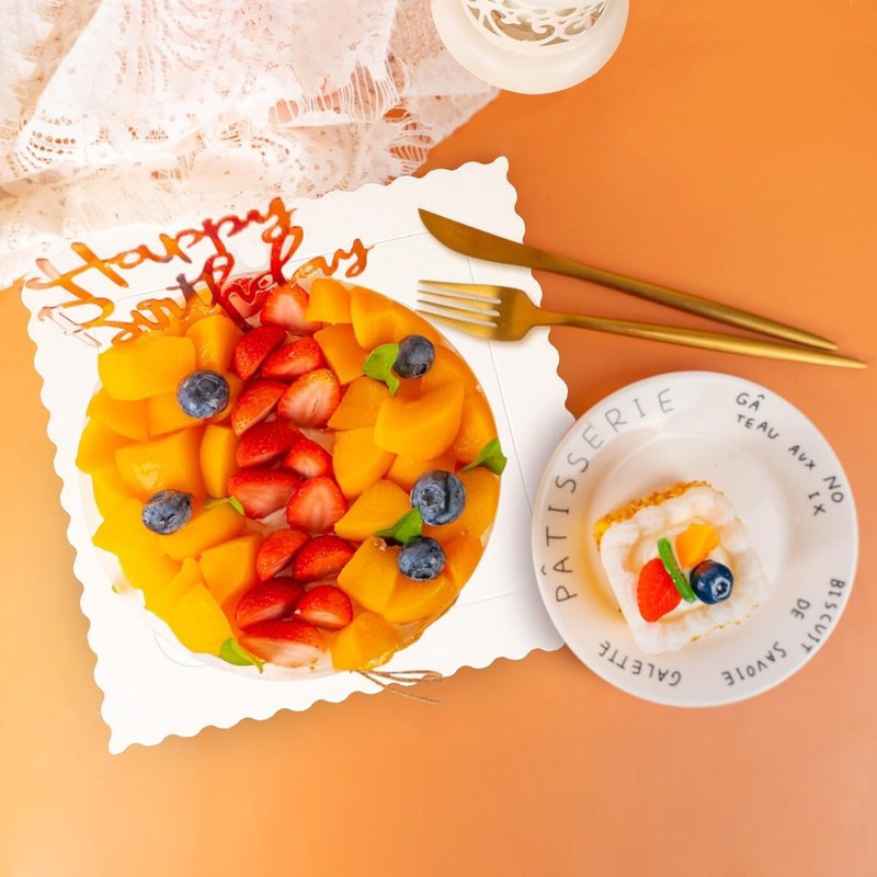 25 PCS Square Cake Boards 8 Inch White FoodGrade Cardboard Base Dessert DIY gallery