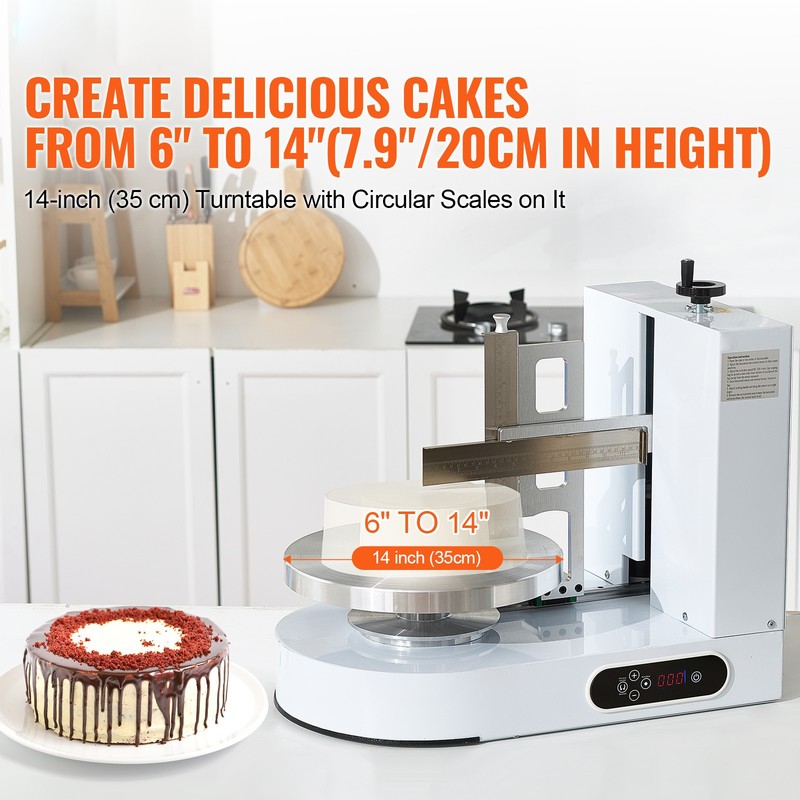 Uimoso Automatic Cake Icing Machine for Cakes Ranging from 6" to 14" - White gallery