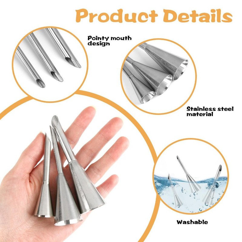 3 Sizes Icing Piping Nozzles Tips Cream Filling Pastry Decor Baking Tools Kits gallery