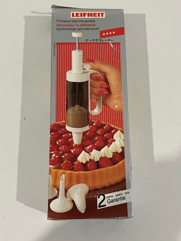 Leifheit One Hand Cake Decorator with 6 Attachment Tips Made West Germany