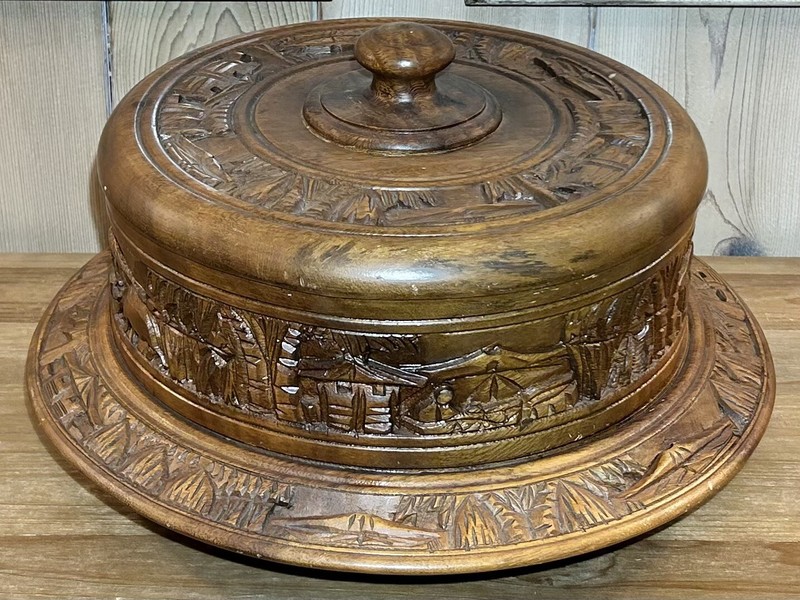 Tiki Cake Stand Hand Carved Wood VTG 1960s – 1970s VERY NICE!