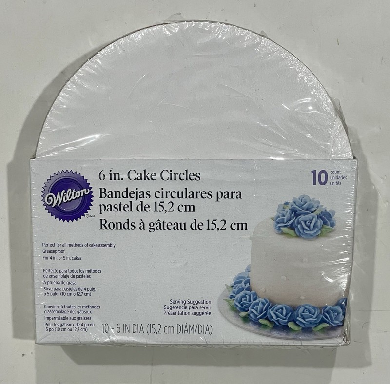 WILTON 6” CORRUGATED WHITE CAKE CIRCLES 10 PACK (GREASEPROOF) CAKE DECORATING