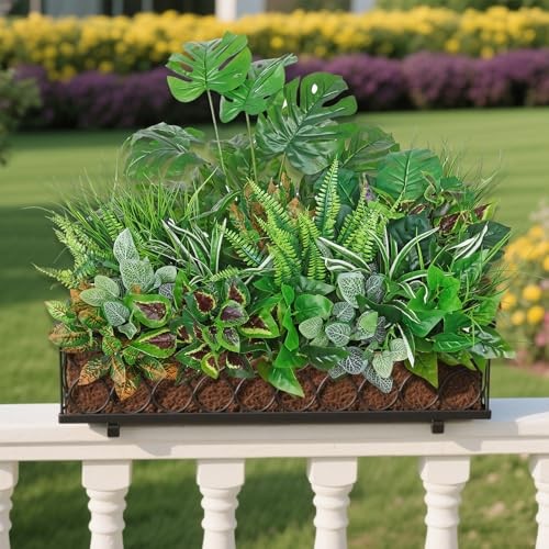 18 Bundles Artificial Greenery Plants Outdoor Fake Plastic Leaves with Stems gallery