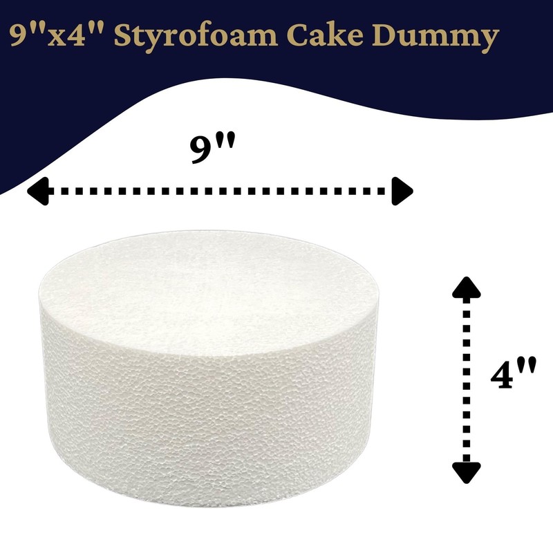 Cake Dummy 9x4 Inch Styrofoam Round Practice Fake Tier Icing Fondant Display gallery