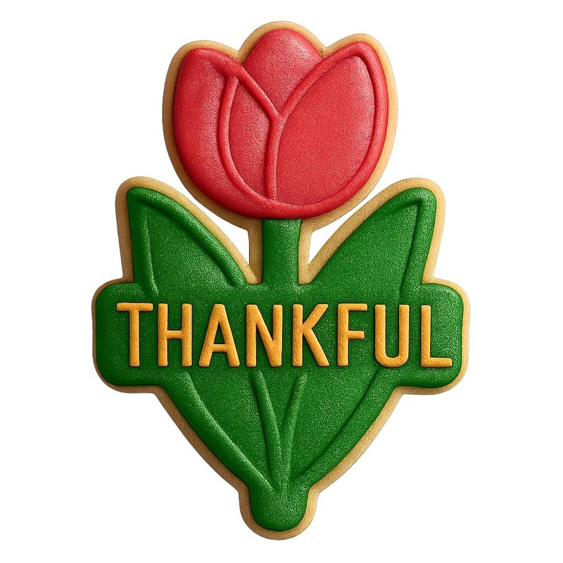 Thankful Tulip Design Cookie Cutter – 4×3.3″ Kitchen Baking Creativity