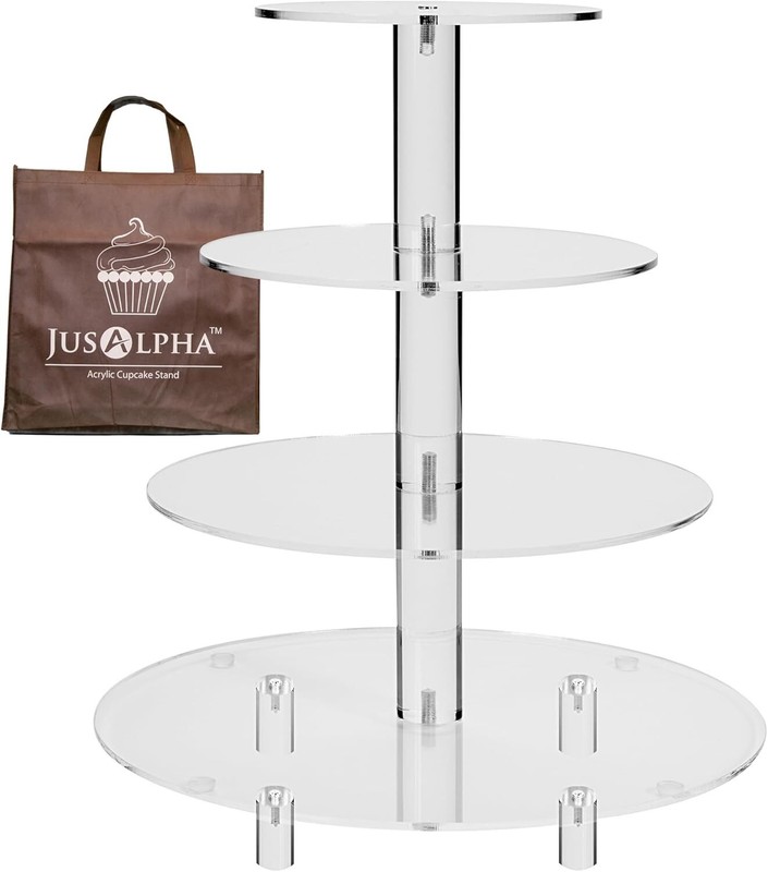 Large 4 Tier Acrylic round Cake Stand Cupcake Stand Dessert Tower Tea Party Serv