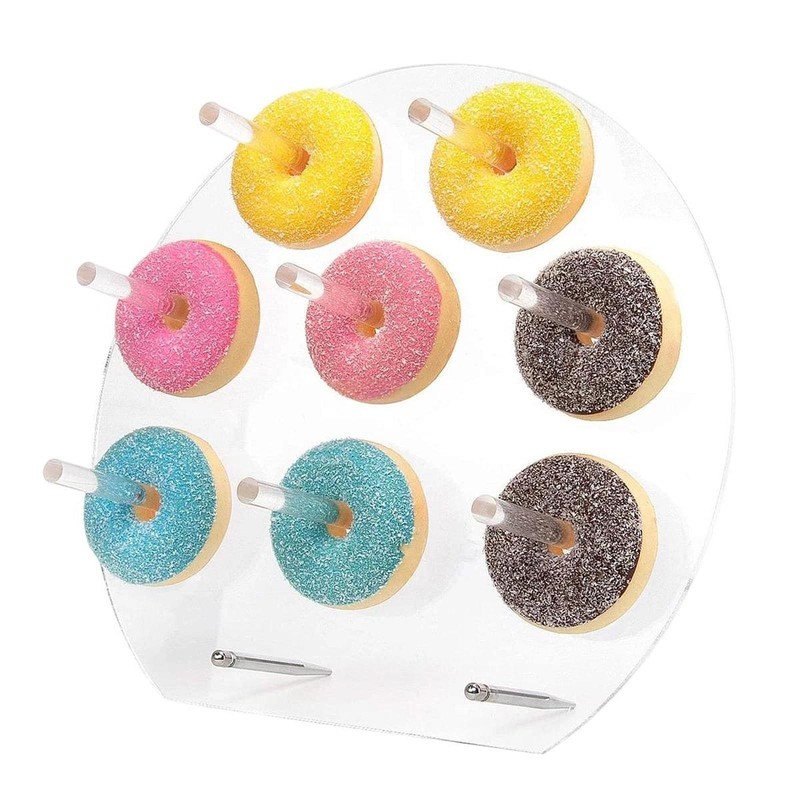 Acrylic Donut Display Stand Party Anniversary Cafe Clear Bagel Holder Board gallery