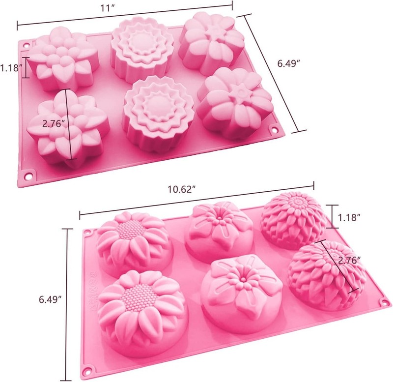 OBSGUMU 3 Pack Silicone Soap Molds, 6 20 Cm X 22 X 3 Cm, Flower Mold gallery