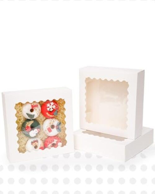 8x8x2.5 Inch White Pastry Box With Window Donut Pie Boxes 12pcs 12Packs, White gallery