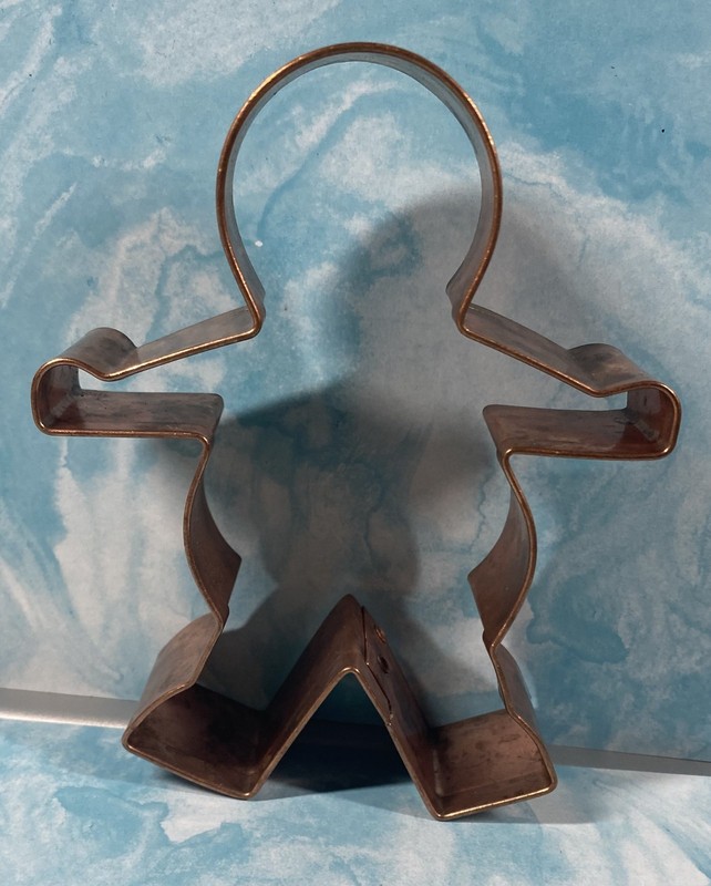 Vintage Copper Cookie Molds Lot of 3 Ginger Bread Man and Woman and Star Figures gallery