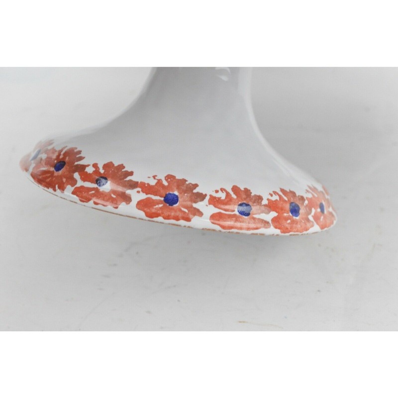 Vintage Italian Ceramic Heart-Shaped Cake Pedestal Stand 13"x12" Hand Painted gallery