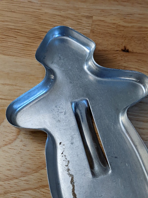 Vintage Metal Aluminum Christmas Cookie Cutter Gingerbread Man, 6" Tall handle gallery