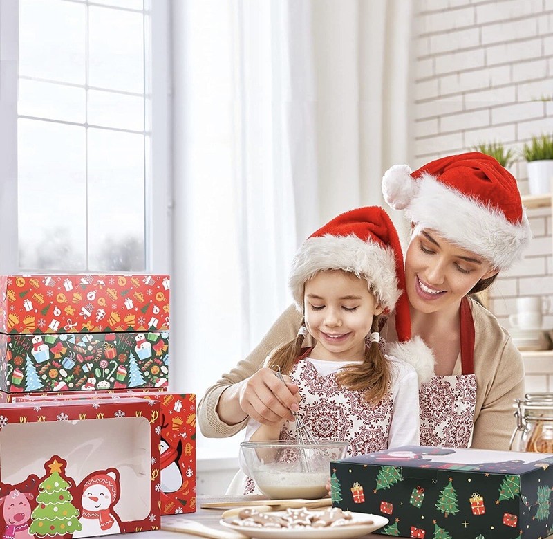 24-Piece Christmas Cookie Boxes with Blotting Paper, 8 in x 6 in x 2.8 in gallery