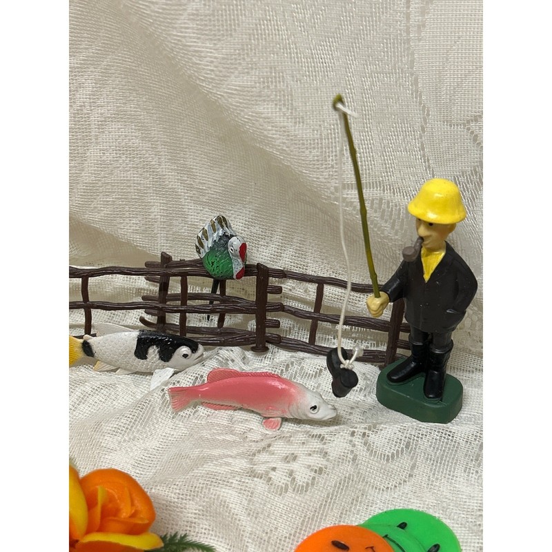 Vintage Cake Toppers and Candles Lot 40+ Ballerina Fishing Birthday Party Decor gallery