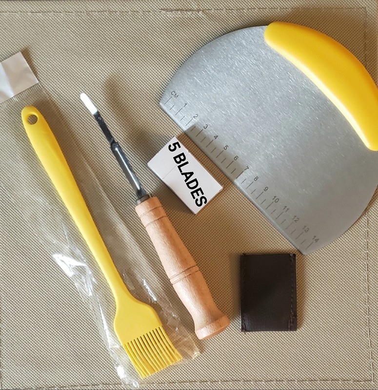 BREAD PASTRY BAKING TOOL SET ~ NEW! ~ DOUGH SCRAPER, PASTRY BRUSH, BREAD LAME