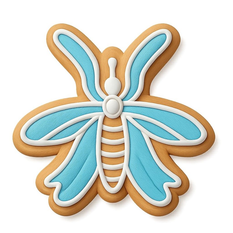 Detailed Wing Mosquito Cookie Cutter & Stamp, Fondant & Clay - 4x3.5 gallery